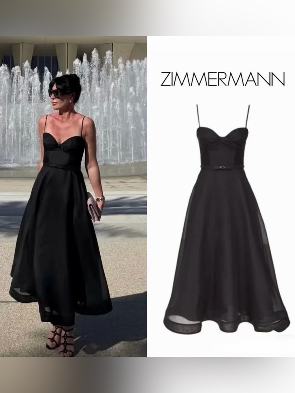 Zimmermann Black Linen-Silk Circle Midi Skirt Dress - NWT - AU3/US10